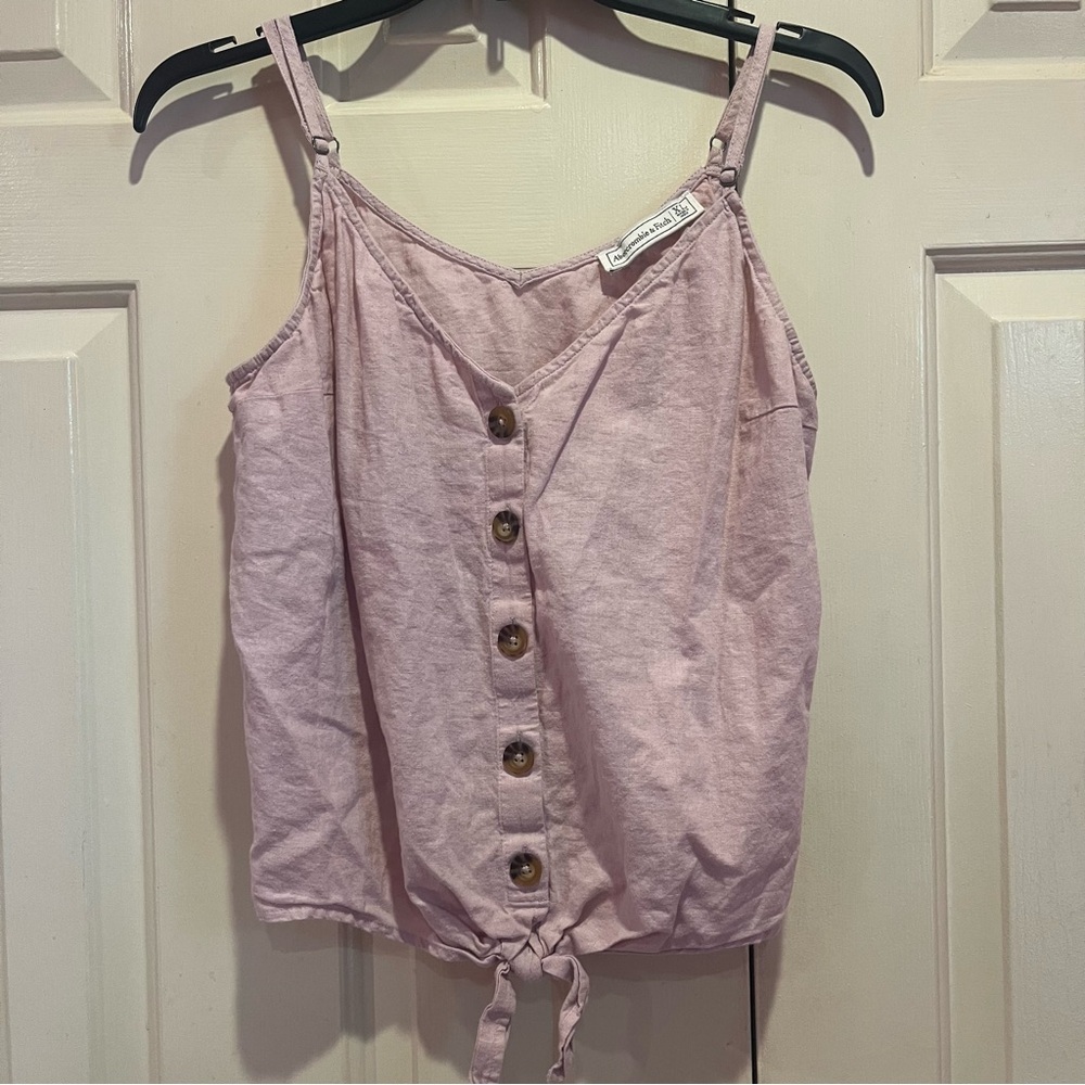 Abercrombie & Fitch Linen Blend Cami Pullover Front Tie Size XL